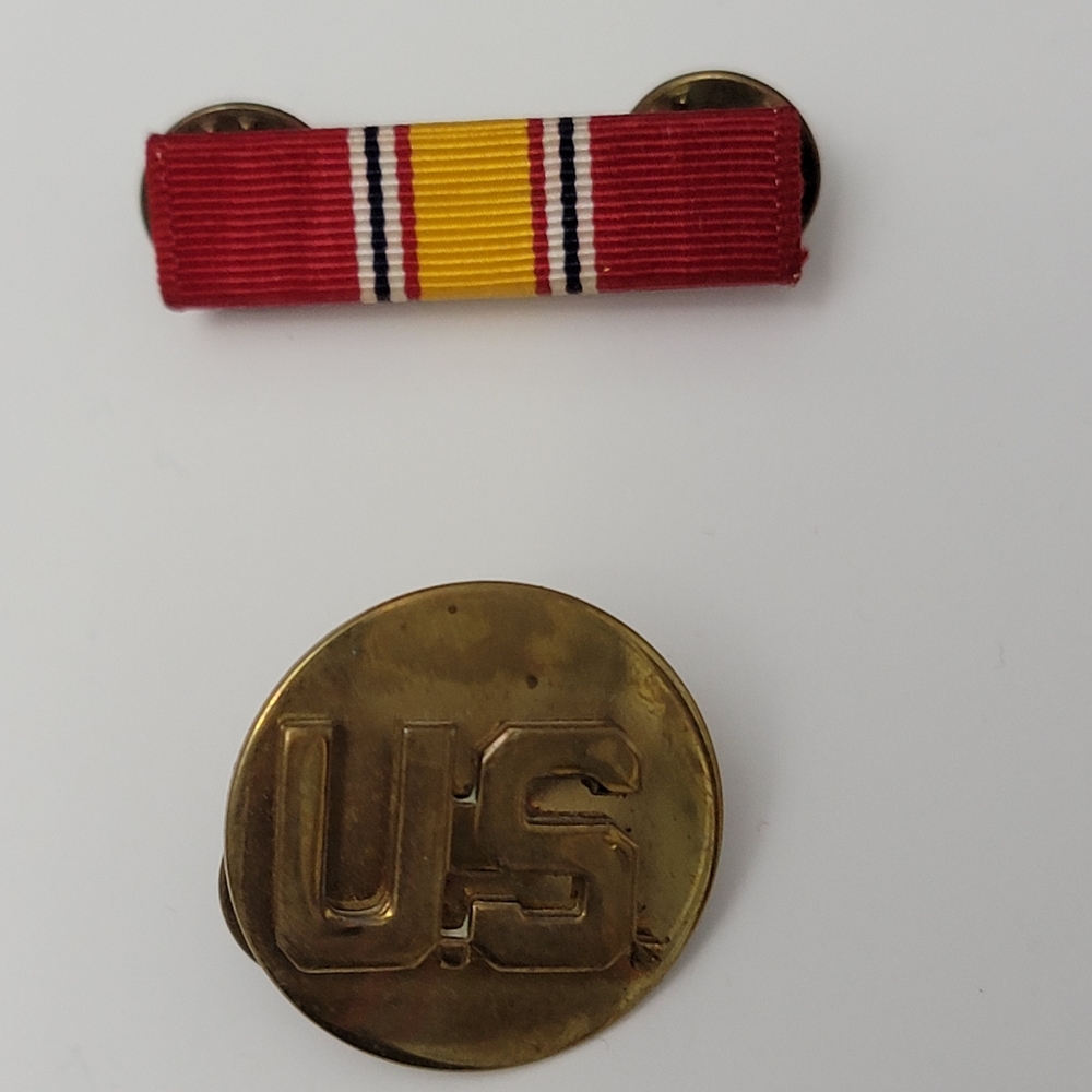 TWO Vintage WWII U.S. Military Uniform Lapel Pins